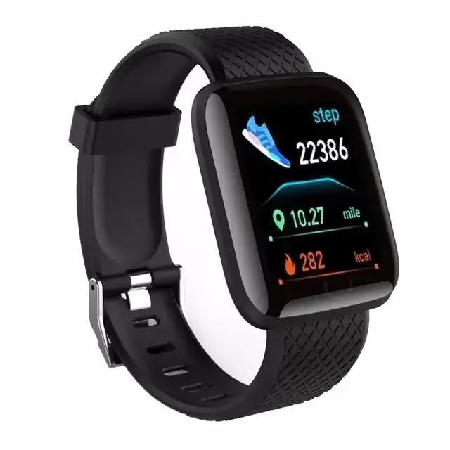 Reloj inteligente deportivo con control de actividad física, música, mensajes, podómetro, conexión Bluetooth, reloj inteligente 116, despertador, clima. 