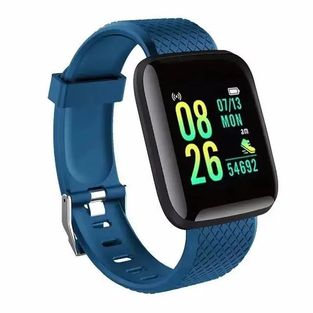 Reloj inteligente deportivo con control de actividad física, música, mensajes, podómetro, conexión Bluetooth, reloj inteligente 116, despertador, clima. 