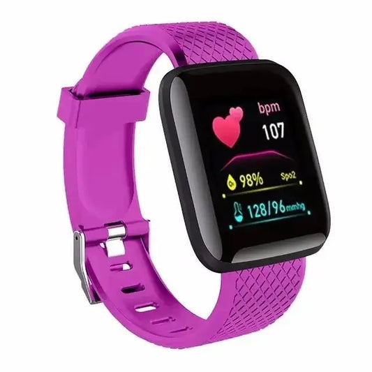 Reloj inteligente deportivo con control de actividad física, música, mensajes, podómetro, conexión Bluetooth, reloj inteligente 116, despertador, clima. 