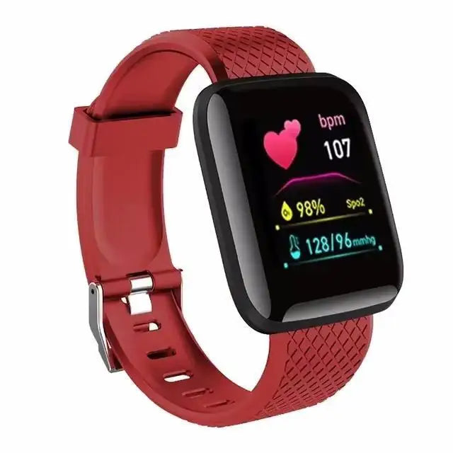 Reloj inteligente deportivo con control de actividad física, música, mensajes, podómetro, conexión Bluetooth, reloj inteligente 116, despertador, clima. 