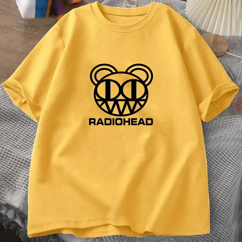 Camiseta vintage de Radiohead para hombre, camiseta de moda de algodón, camiseta de manga corta para niño, camiseta de banda de rock, ropa para hombre 