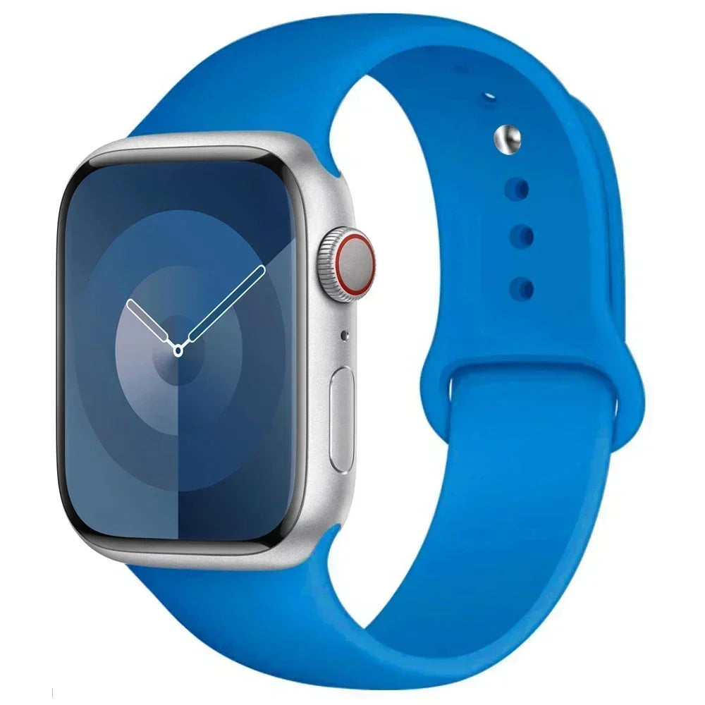 Correa de silicona para Apple Watch de 44 mm, 45 mm, 40 mm, 41 mm, 42 mm, 38 mm y 45 mm, pulsera deportiva para iWatch Series 8, 7, 6, 5, 4, 3, SE, 9, Ultra 2 y 49 mm. 