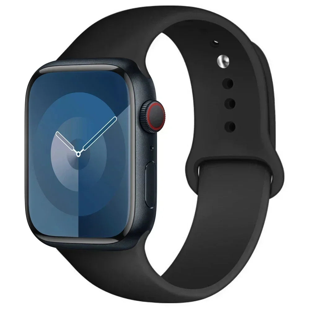 Correa de silicona para Apple Watch de 44 mm, 45 mm, 40 mm, 41 mm, 42 mm, 38 mm y 45 mm, pulsera deportiva para iWatch Series 8, 7, 6, 5, 4, 3, SE, 9, Ultra 2 y 49 mm. 