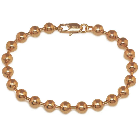 MGFam (20cm x 6mm) NEW ARRIVAL Smooth Beads Bracelet Jewelry Fashion Gold Color 18 K Lead and Nickel Free
