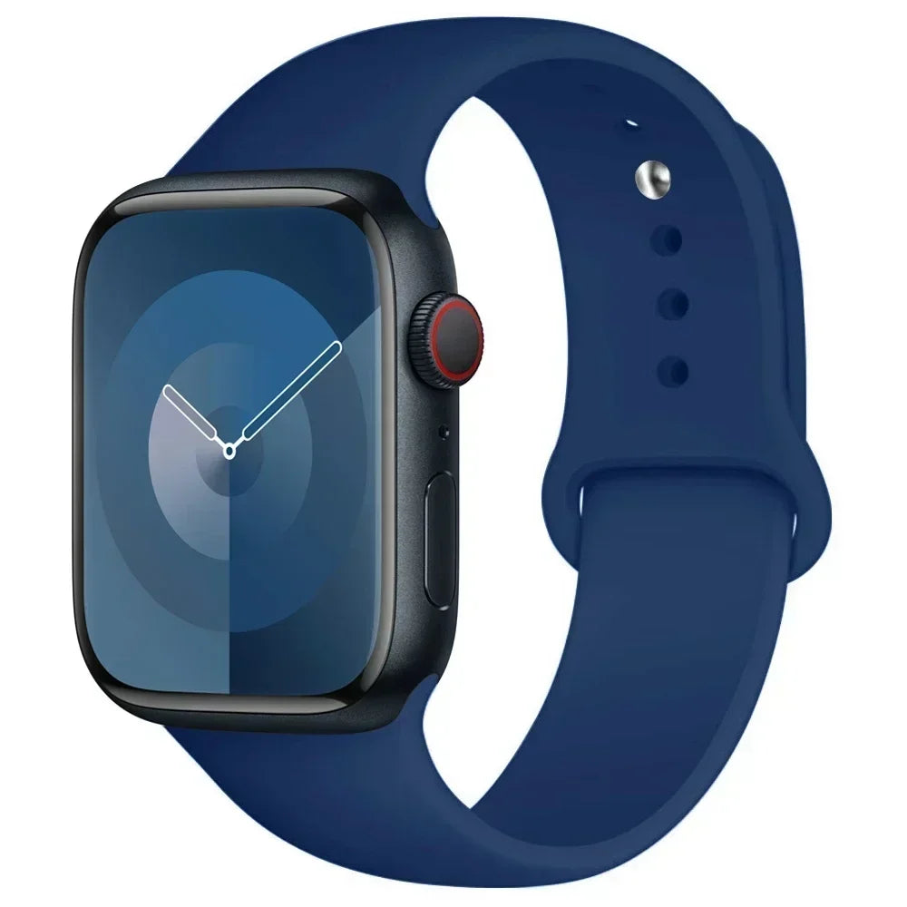 Correa de silicona para Apple Watch de 44 mm, 45 mm, 40 mm, 41 mm, 42 mm, 38 mm y 45 mm, pulsera deportiva para iWatch Series 8, 7, 6, 5, 4, 3, SE, 9, Ultra 2 y 49 mm. 