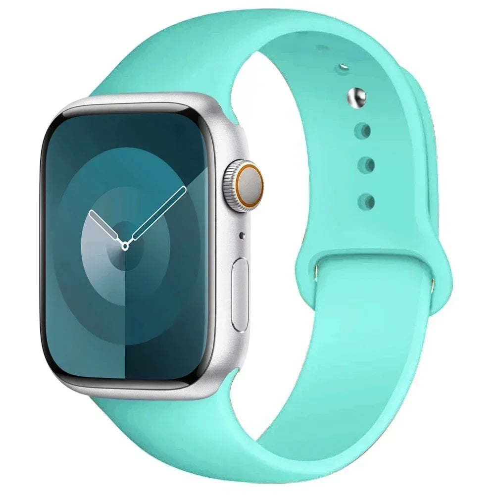 Correa de silicona para Apple Watch de 44 mm, 45 mm, 40 mm, 41 mm, 42 mm, 38 mm y 45 mm, pulsera deportiva para iWatch Series 8, 7, 6, 5, 4, 3, SE, 9, Ultra 2 y 49 mm. 