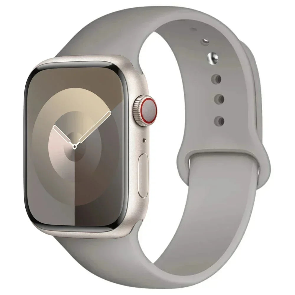 Correa de silicona para Apple Watch de 44 mm, 45 mm, 40 mm, 41 mm, 42 mm, 38 mm y 45 mm, pulsera deportiva para iWatch Series 8, 7, 6, 5, 4, 3, SE, 9, Ultra 2 y 49 mm. 