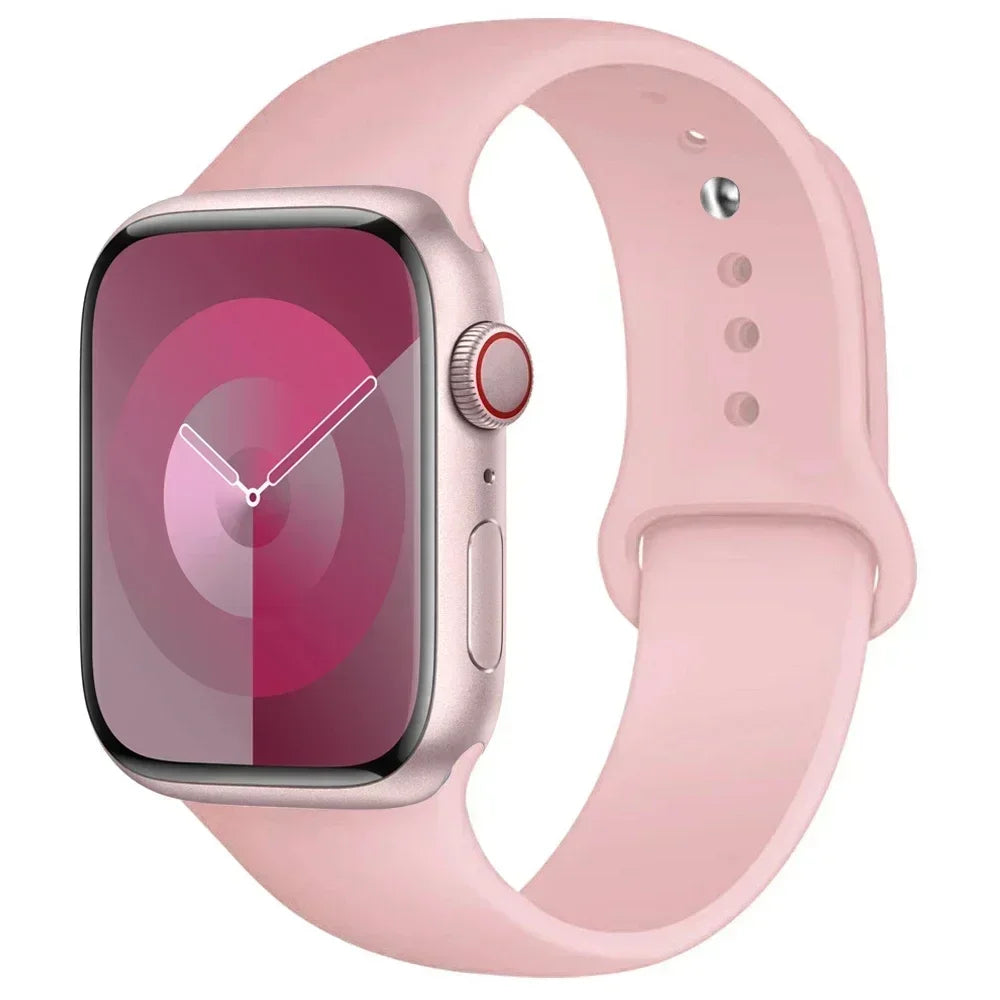 Correa de silicona para Apple Watch de 44 mm, 45 mm, 40 mm, 41 mm, 42 mm, 38 mm y 45 mm, pulsera deportiva para iWatch Series 8, 7, 6, 5, 4, 3, SE, 9, Ultra 2 y 49 mm. 