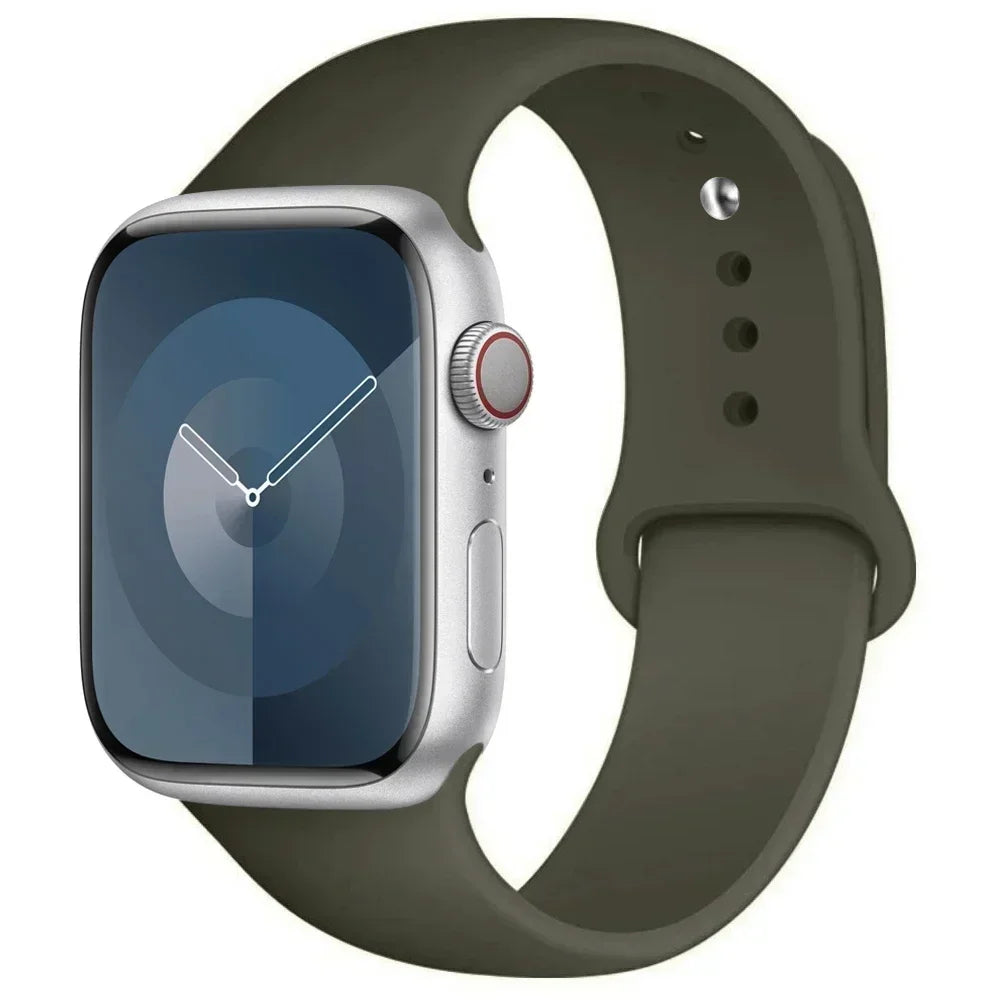 Correa de silicona para Apple Watch de 44 mm, 45 mm, 40 mm, 41 mm, 42 mm, 38 mm y 45 mm, pulsera deportiva para iWatch Series 8, 7, 6, 5, 4, 3, SE, 9, Ultra 2 y 49 mm. 