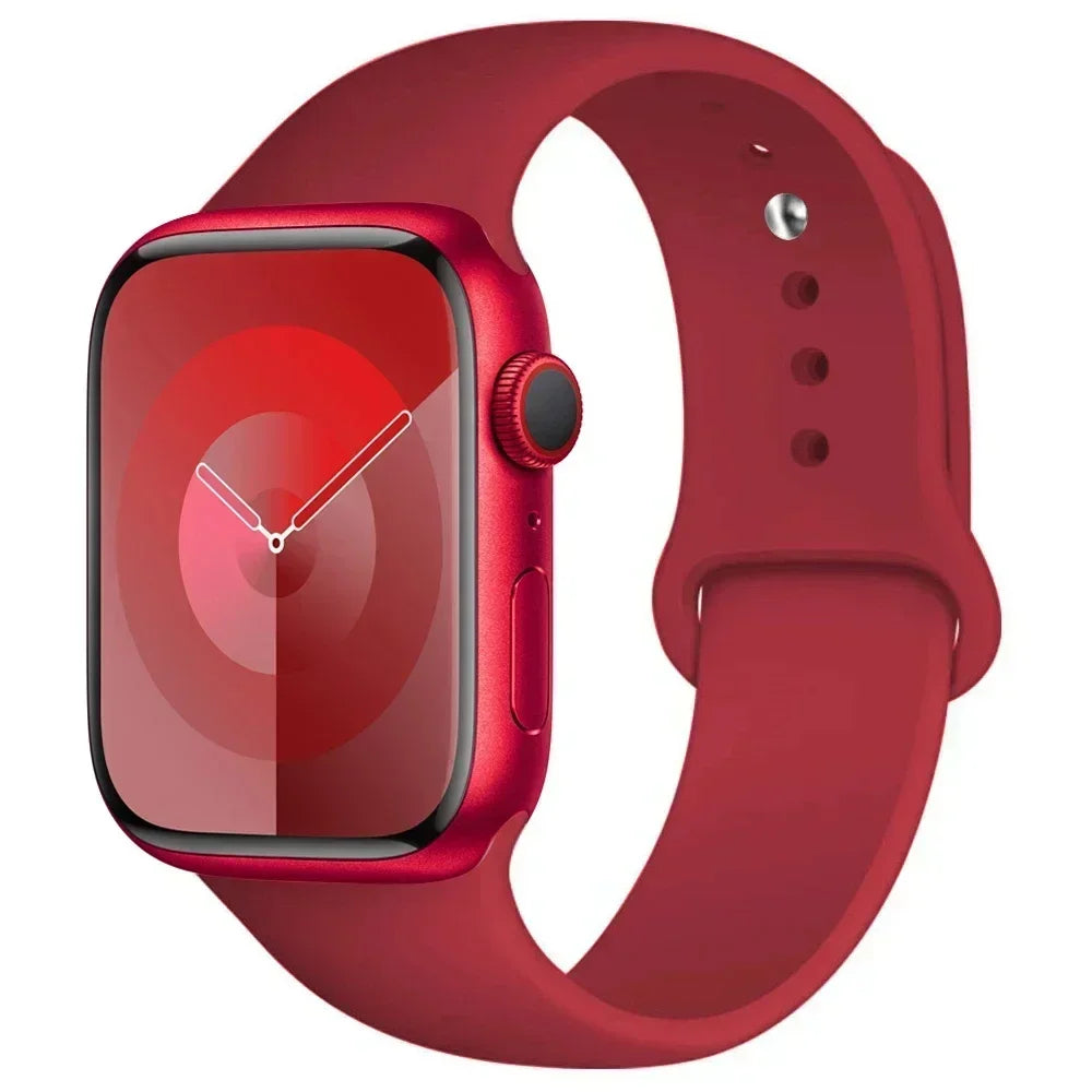 Correa de silicona para Apple Watch de 44 mm, 45 mm, 40 mm, 41 mm, 42 mm, 38 mm y 45 mm, pulsera deportiva para iWatch Series 8, 7, 6, 5, 4, 3, SE, 9, Ultra 2 y 49 mm. 
