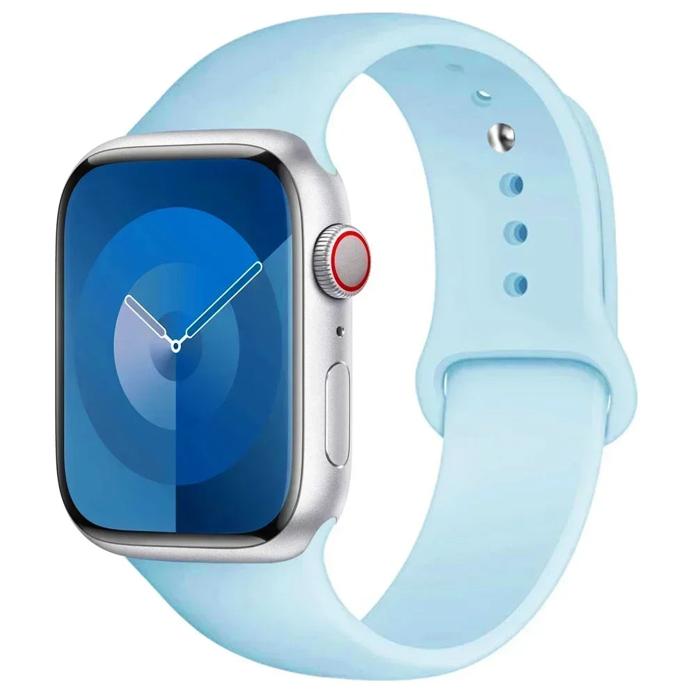 Correa de silicona para Apple Watch de 44 mm, 45 mm, 40 mm, 41 mm, 42 mm, 38 mm y 45 mm, pulsera deportiva para iWatch Series 8, 7, 6, 5, 4, 3, SE, 9, Ultra 2 y 49 mm. 