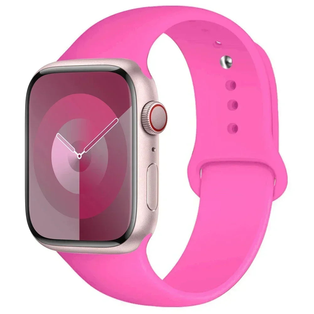 Correa de silicona para Apple Watch de 44 mm, 45 mm, 40 mm, 41 mm, 42 mm, 38 mm y 45 mm, pulsera deportiva para iWatch Series 8, 7, 6, 5, 4, 3, SE, 9, Ultra 2 y 49 mm. 