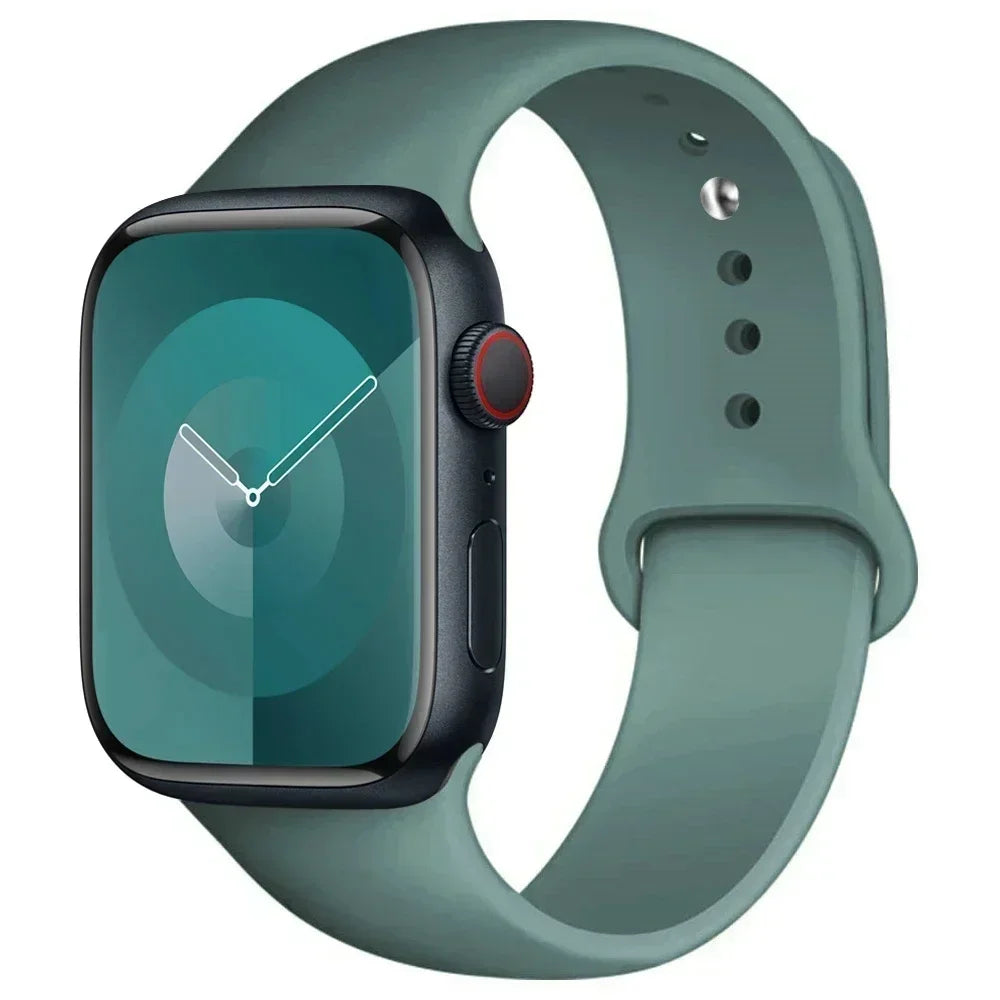 Correa de silicona para Apple Watch de 44 mm, 45 mm, 40 mm, 41 mm, 42 mm, 38 mm y 45 mm, pulsera deportiva para iWatch Series 8, 7, 6, 5, 4, 3, SE, 9, Ultra 2 y 49 mm. 