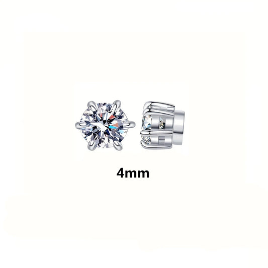 2pcs Moissanite earrings Magnetic Simple 2CT Moissanite earrings No need to pierce the ear Valentine's Day Mother's Day gift