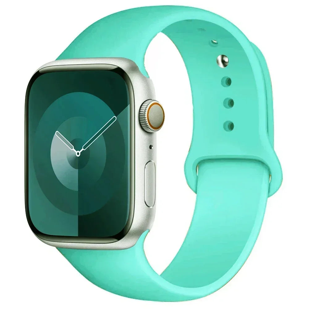 Correa de silicona para Apple Watch de 44 mm, 45 mm, 40 mm, 41 mm, 42 mm, 38 mm y 45 mm, pulsera deportiva para iWatch Series 8, 7, 6, 5, 4, 3, SE, 9, Ultra 2 y 49 mm. 