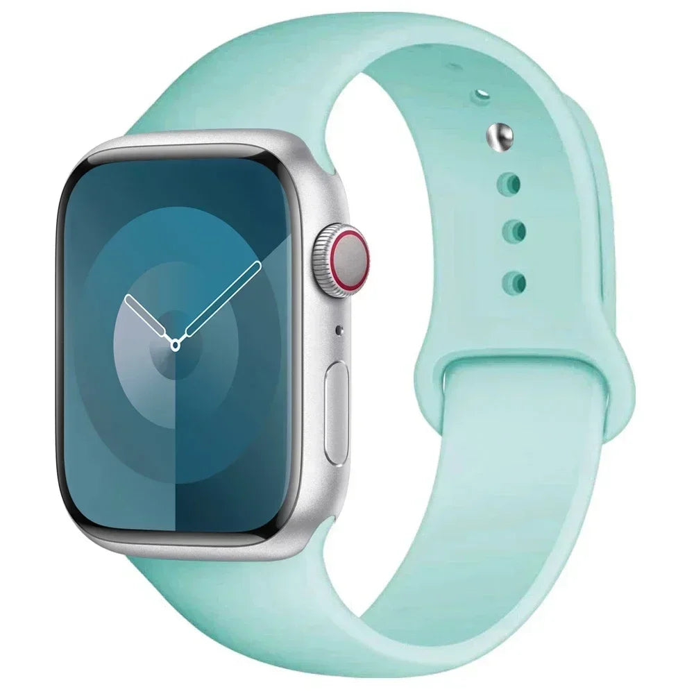 Correa de silicona para Apple Watch de 44 mm, 45 mm, 40 mm, 41 mm, 42 mm, 38 mm y 45 mm, pulsera deportiva para iWatch Series 8, 7, 6, 5, 4, 3, SE, 9, Ultra 2 y 49 mm. 
