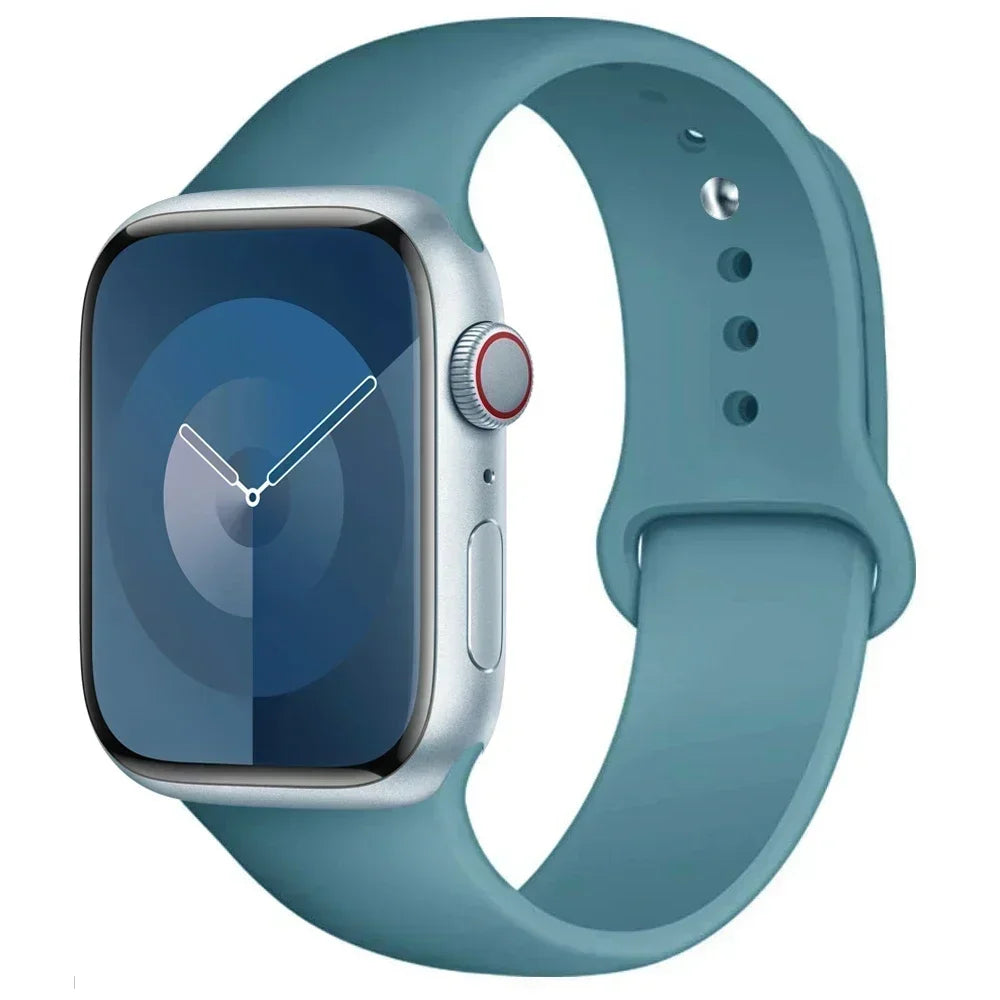 Correa de silicona para Apple Watch de 44 mm, 45 mm, 40 mm, 41 mm, 42 mm, 38 mm y 45 mm, pulsera deportiva para iWatch Series 8, 7, 6, 5, 4, 3, SE, 9, Ultra 2 y 49 mm. 