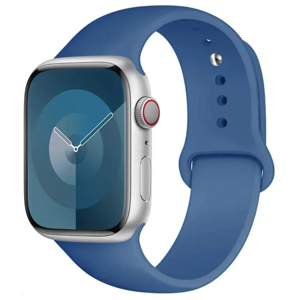 Correa de silicona para Apple Watch de 44 mm, 45 mm, 40 mm, 41 mm, 42 mm, 38 mm y 45 mm, pulsera deportiva para iWatch Series 8, 7, 6, 5, 4, 3, SE, 9, Ultra 2 y 49 mm. 
