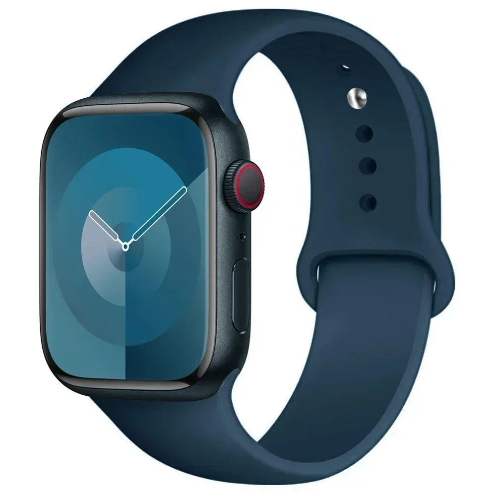 Correa de silicona para Apple Watch de 44 mm, 45 mm, 40 mm, 41 mm, 42 mm, 38 mm y 45 mm, pulsera deportiva para iWatch Series 8, 7, 6, 5, 4, 3, SE, 9, Ultra 2 y 49 mm. 