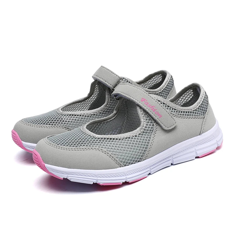 Zapatos de mujer, zapatos vulcanizados transpirables, zapatillas blancas, zapatillas de mujer, zapatos casuales de malla transpirable a la moda para caminar, zapatos de trabajo para mujer. 