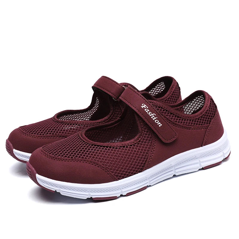 Zapatos de mujer, zapatos vulcanizados transpirables, zapatillas blancas, zapatillas de mujer, zapatos casuales de malla transpirable a la moda para caminar, zapatos de trabajo para mujer. 