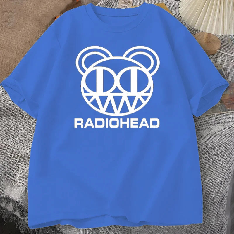 Camiseta vintage de Radiohead para hombre, camiseta de moda de algodón, camiseta de manga corta para niño, camiseta de banda de rock, ropa para hombre 