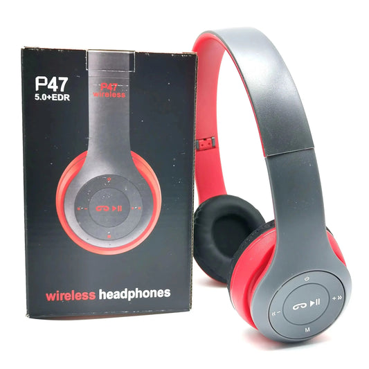 Auriculares estéreo P47 5.0 con Bluetooth, plegables, inalámbricos, para juegos deportivos, para iPhone y XiaoMi 