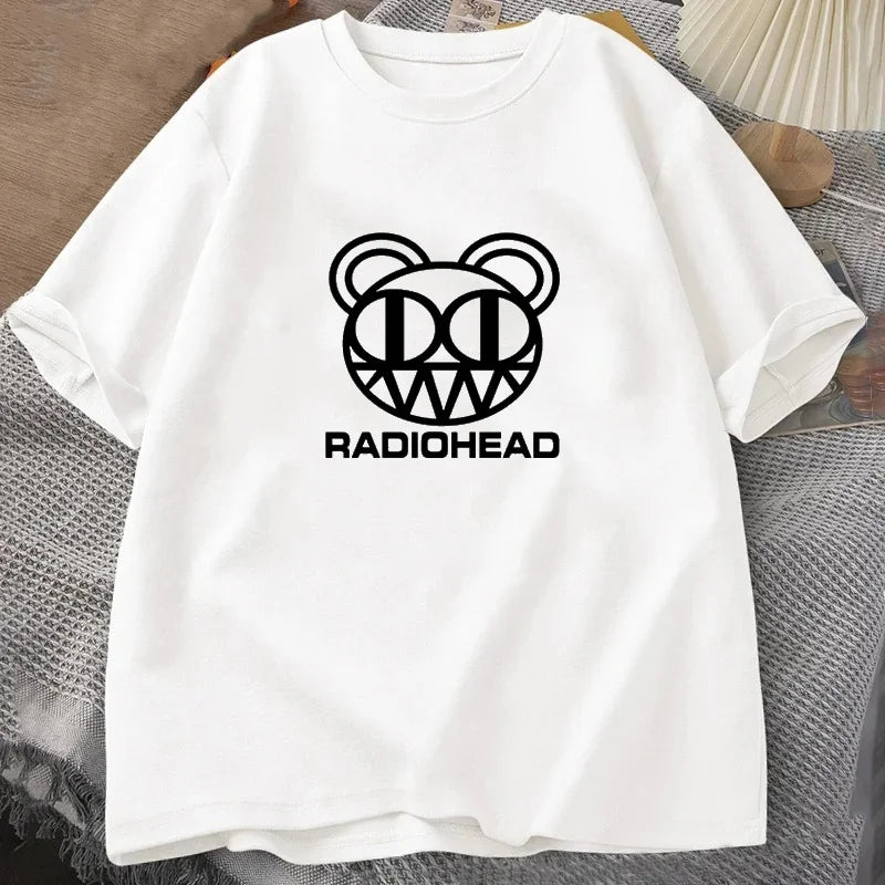 Camiseta vintage de Radiohead para hombre, camiseta de moda de algodón, camiseta de manga corta para niño, camiseta de banda de rock, ropa para hombre 