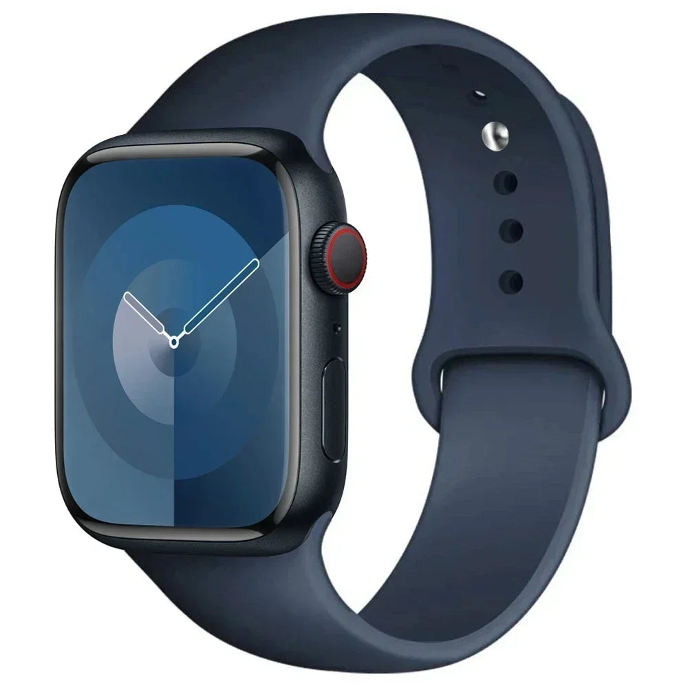 Correa de silicona para Apple Watch de 44 mm, 45 mm, 40 mm, 41 mm, 42 mm, 38 mm y 45 mm, pulsera deportiva para iWatch Series 8, 7, 6, 5, 4, 3, SE, 9, Ultra 2 y 49 mm. 
