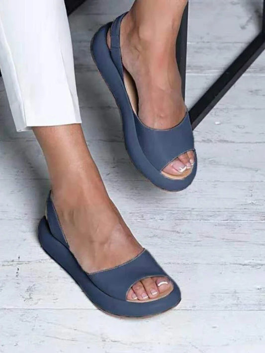 Sandalias de verano 2022 para mujer, zapatos de piel de PVC, de moda, con punta abierta y plataforma, sandalias sexis para mujer. 