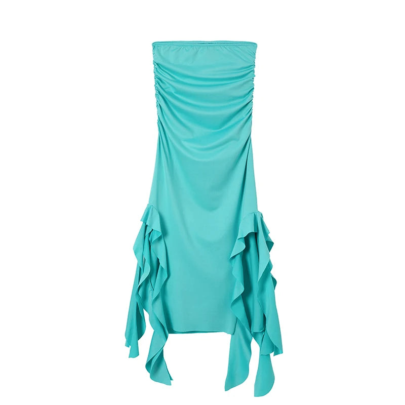 Vestido irregular ajustado con un solo hombro y tirantes finos para mujer, tendencia de moda europea y americana primavera/verano 2024 