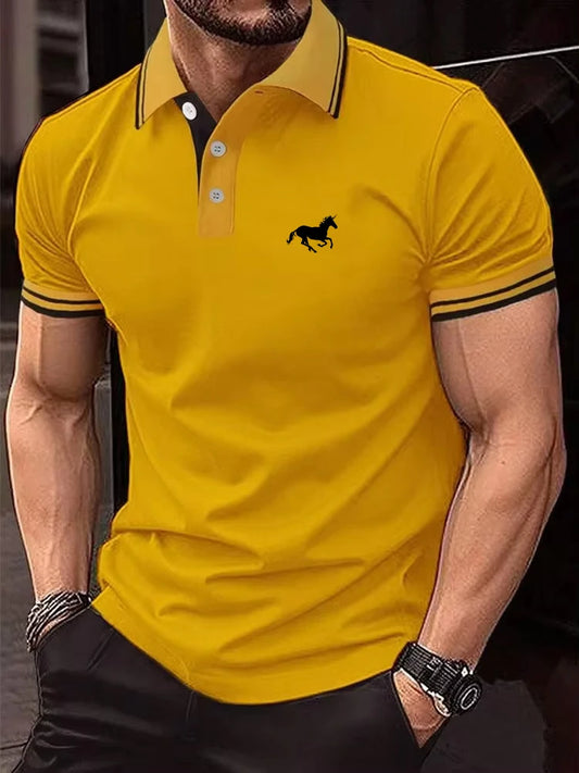 Nueva camiseta clásica de manga corta para hombre, polo de verano, camiseta informal con solapa y botones, tallas grandes S-3XL. 