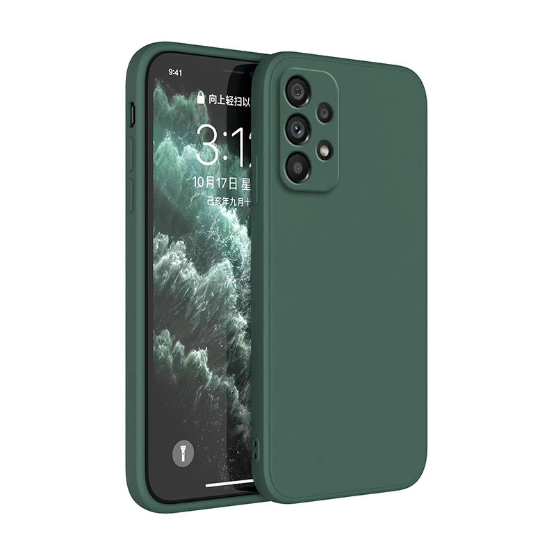 Funda de silicona original para Samsung A32, A42, A52, A52S, A72, A13, A23, A33, A53, A73, A14, A24, A34, A54 5G, funda protectora para cámara 