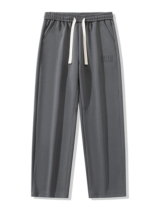 Pantalones deportivos rectos de algodón para hombre, de pierna ancha, con cordón y letras, holgados, informales, largos, talla grande 8XL 