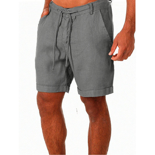 KB 2022 - Pantalones cortos de lino y algodón para hombre, transpirables, de verano, de color sólido, para fitness, tallas S-4XL 