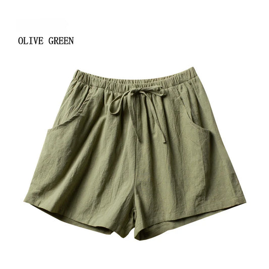 Pantalones cortos casuales de lino para mujer, pantalones cortos de entrenamiento para gimnasio, pantalones cortos de algodón, pantalones cortos negros de cintura alta para mujer, pantalones cortos deportivos para mujer 