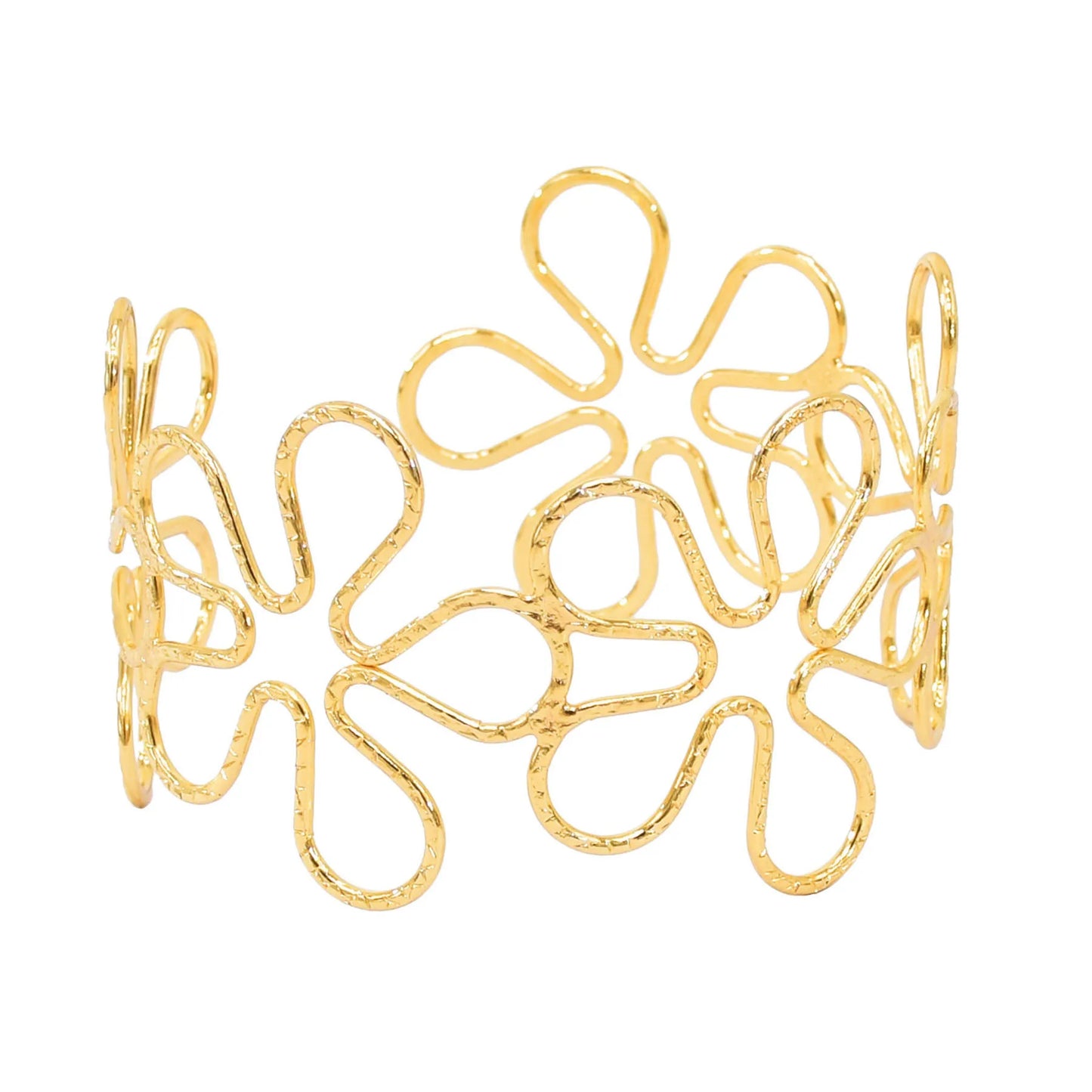 Gold Color Simple Line Butterfly Flower Open Bangles For Women Swirl Charm Armlet Greek Goddess Upper Arm Cuff Bracelet Jewelry