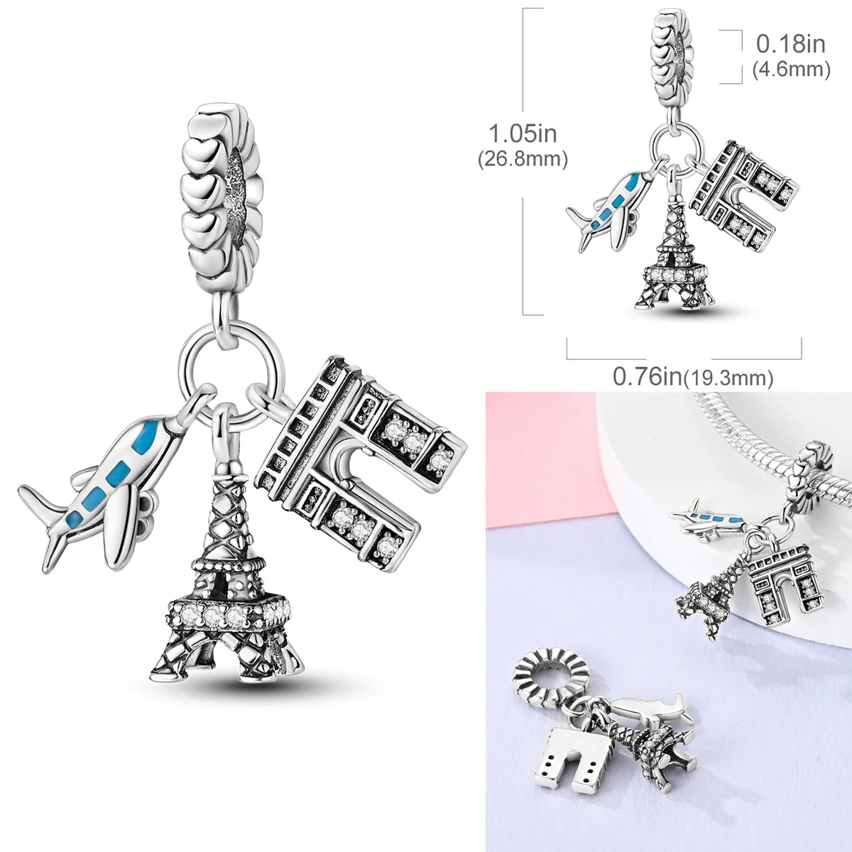 2025 Hot Sale Charms Bead 925 Sterling Silver Pink Butterfly Luminous Firefly Dangle Fit Bangle Bracelet Necklace DIY Jewelry