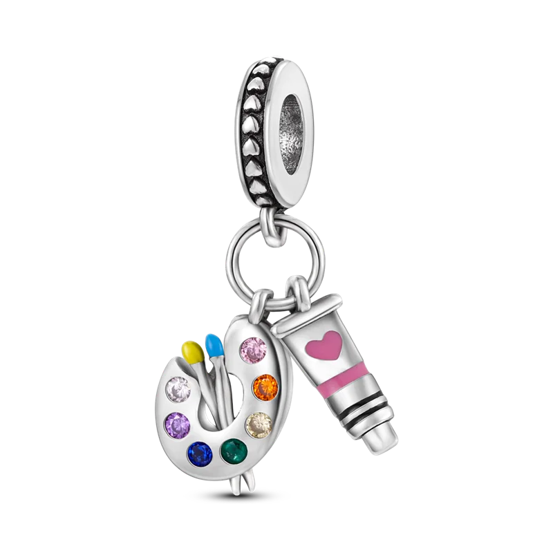 2025 Hot Sale Charms Bead 925 Sterling Silver Pink Butterfly Luminous Firefly Dangle Fit Bangle Bracelet Necklace DIY Jewelry