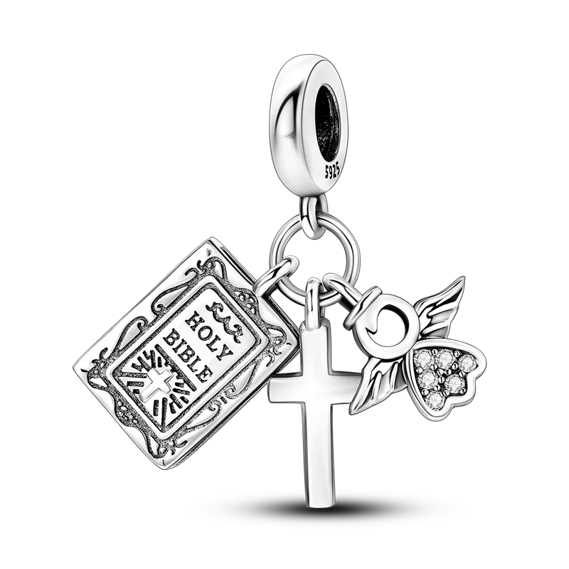 2025 Hot Sale Charms Bead 925 Sterling Silver Pink Butterfly Luminous Firefly Dangle Fit Bangle Bracelet Necklace DIY Jewelry