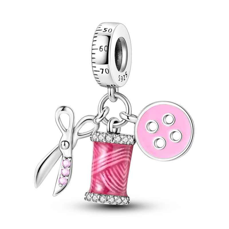 2025 Hot Sale Charms Bead 925 Sterling Silver Pink Butterfly Luminous Firefly Dangle Fit Bangle Bracelet Necklace DIY Jewelry