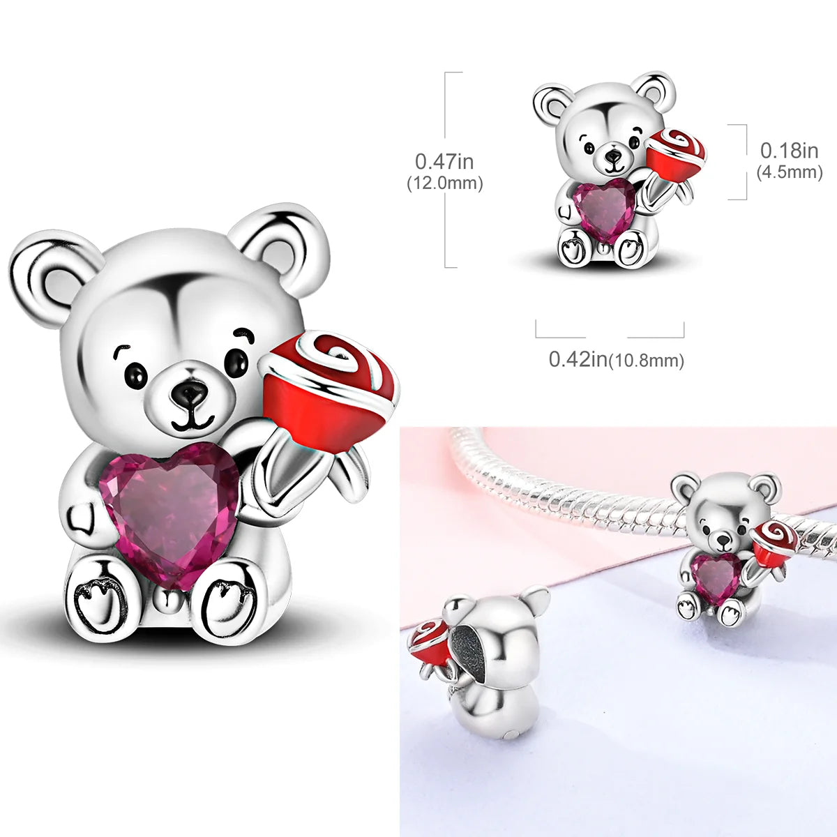 2025 Hot Sale Charms Bead 925 Sterling Silver Pink Butterfly Luminous Firefly Dangle Fit Bangle Bracelet Necklace DIY Jewelry
