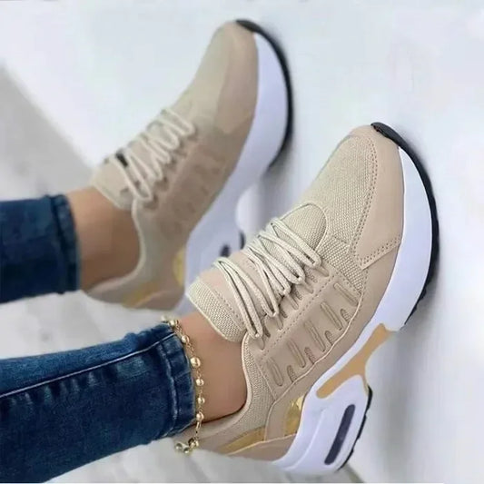 Tenis para mujer, zapatillas de plataforma informales para mujer 2025, nuevas zapatillas de correr cómodas de malla antideslizantes, zapatillas de talla grande para mujer 