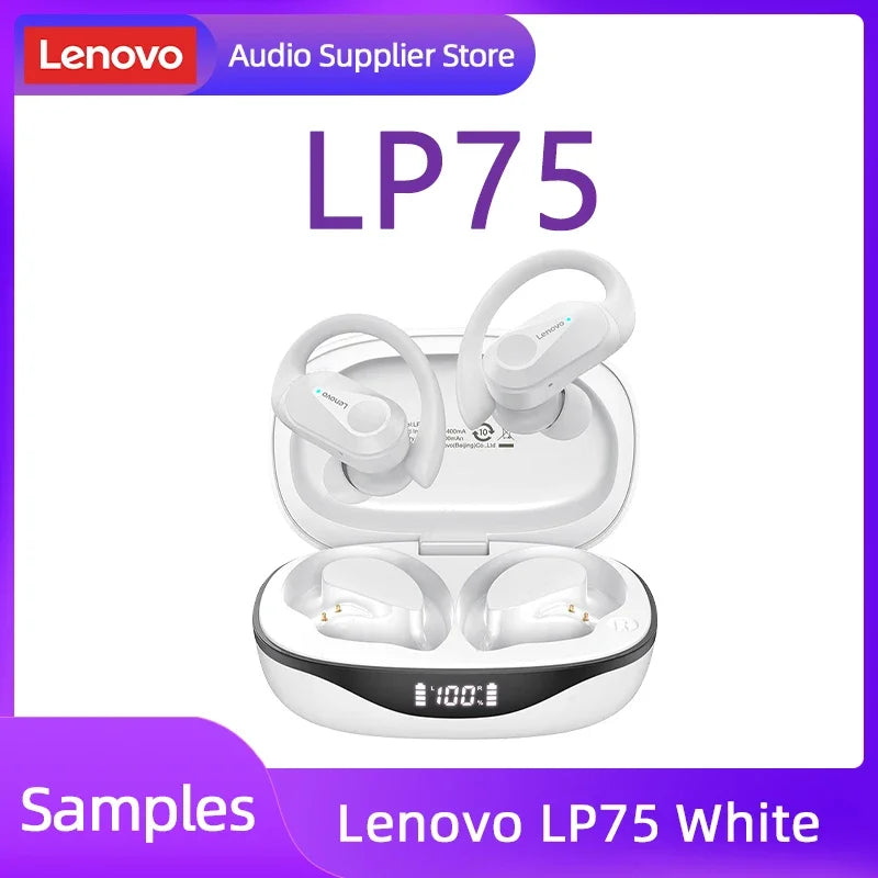 Auriculares originales Lenovo LP75 TWS Bluetooth V5.3, inalámbricos, con pantalla digital LED, reducción de ruido, resistentes al agua, nuevos. 