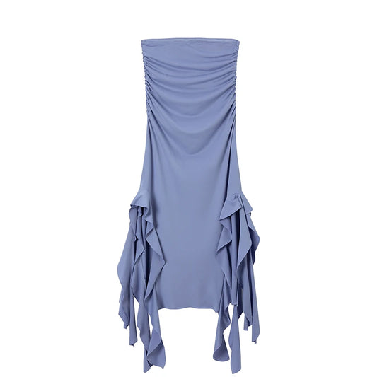 Vestido irregular ajustado con un solo hombro y tirantes finos para mujer, tendencia de moda europea y americana primavera/verano 2024 