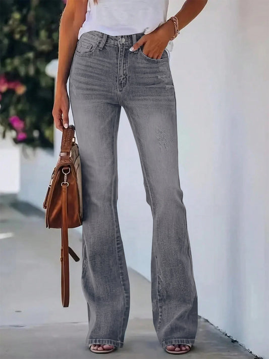 Nuevos pantalones vaqueros ajustados de cintura alta para mujer
