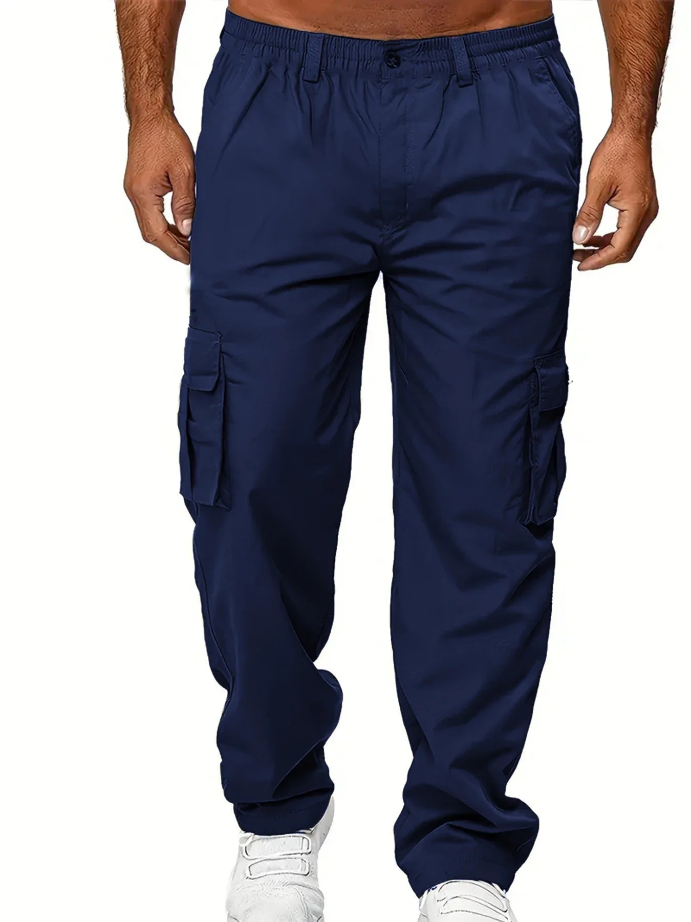 Pantalones cargo para hombre, pantalones deportivos para exteriores, sueltos, rectos, largos, informales, de verano, con múltiples bolsillos, ropa de trabajo duradera, pantalones para hombre 