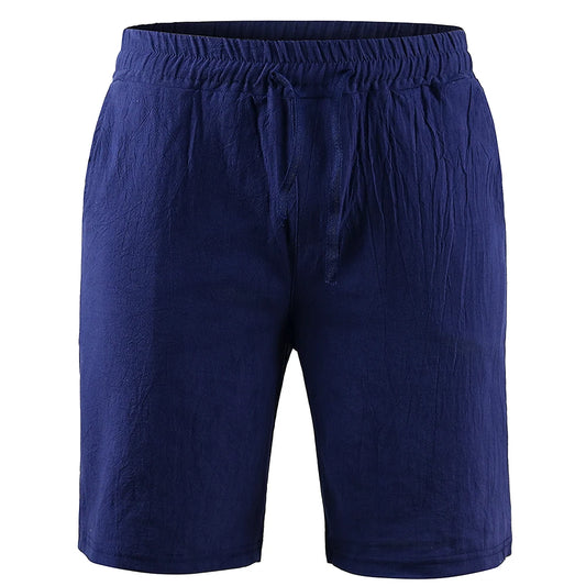 Pantalones cortos KB de lino y algodón para hombre, transpirables, de verano, de color liso, para fitness, tallas S-3XL 