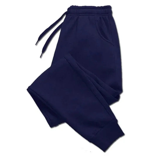 Pantalones deportivos casuales de forro polar para hombre, para otoño e invierno, para correr, gimnasio, color sólido, largos, para entrenamiento 