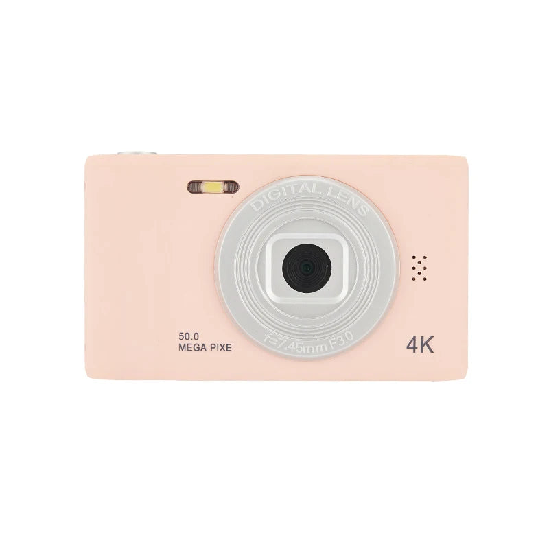 Cámara digital 4K para viajes, selfies, zoom de 50 megapíxeles, fotografía HD, pantalla de 2,4 pulgadas, nivel básico, para niños, campus, minicámara retro 